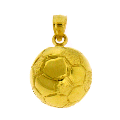 14K Gold 3D Soccer Ball Charm