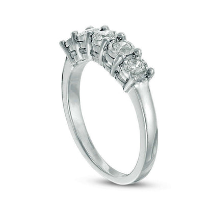 Previously Owned - 0.33 CT. T.W. Natural Diamond Five Stone Anniversary Band in Solid 10K White Gold