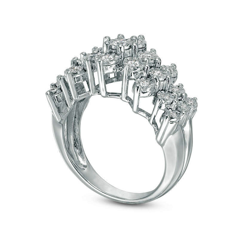 Previously Owned - 0.50 CT. T.W. Natural Diamond Pyramid Band in Solid 10K White Gold