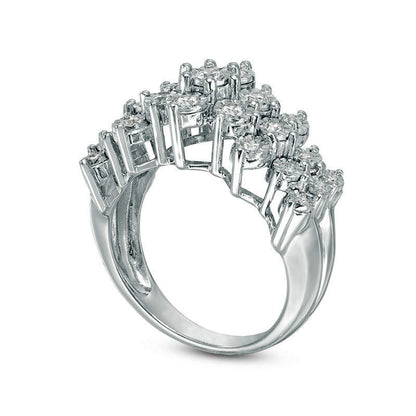 Previously Owned - 0.50 CT. T.W. Natural Diamond Pyramid Band in Solid 10K White Gold