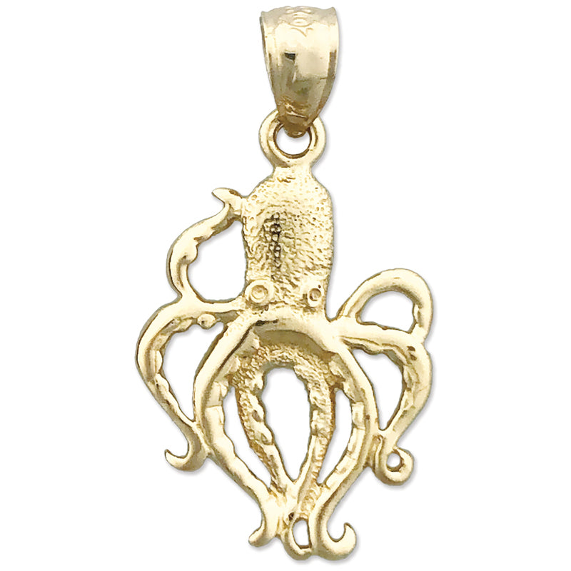 14K Gold 18MM Cephalopod Octopus Charm