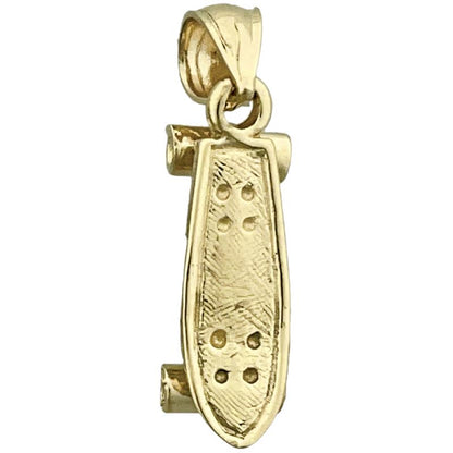 14K Gold 3D Skateboard Charm