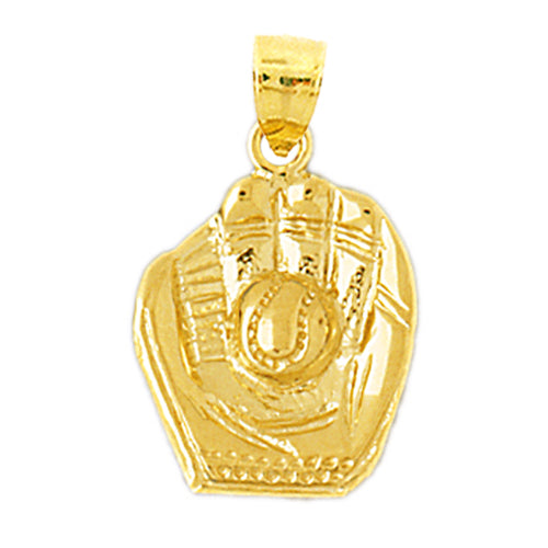 14K Gold Baseball Mitt Charm