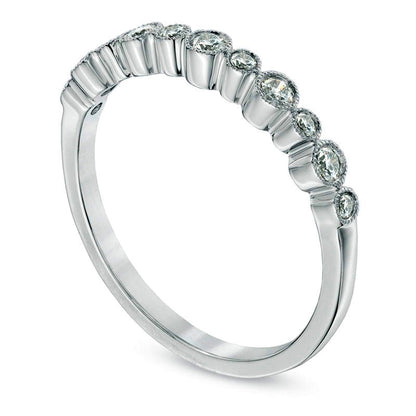 Previously Owned - 0.25 CT. T.W. Natural Diamond Bezel-Set Anniversary Band in Solid 10K White Gold