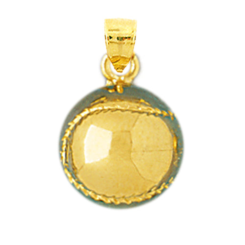 14K Gold 3D Baseball Charm