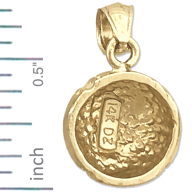 14K Gold Baseball Charm