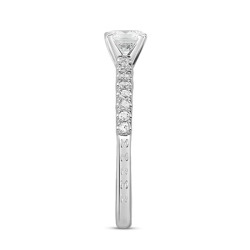 Previously Owned - Adrianna Papell 1.25 CT. T.W. Natural Diamond Antique Vintage-Style Engagement Ring in Solid 14K Two-Tone Gold (I/I1)