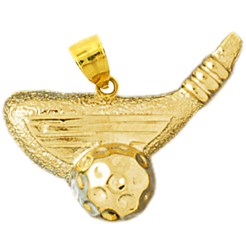 14K Gold Golf Club Ball Pendant
