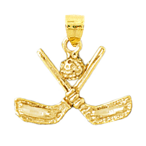 14K Gold 3D Golf Clubs and Ball Charm