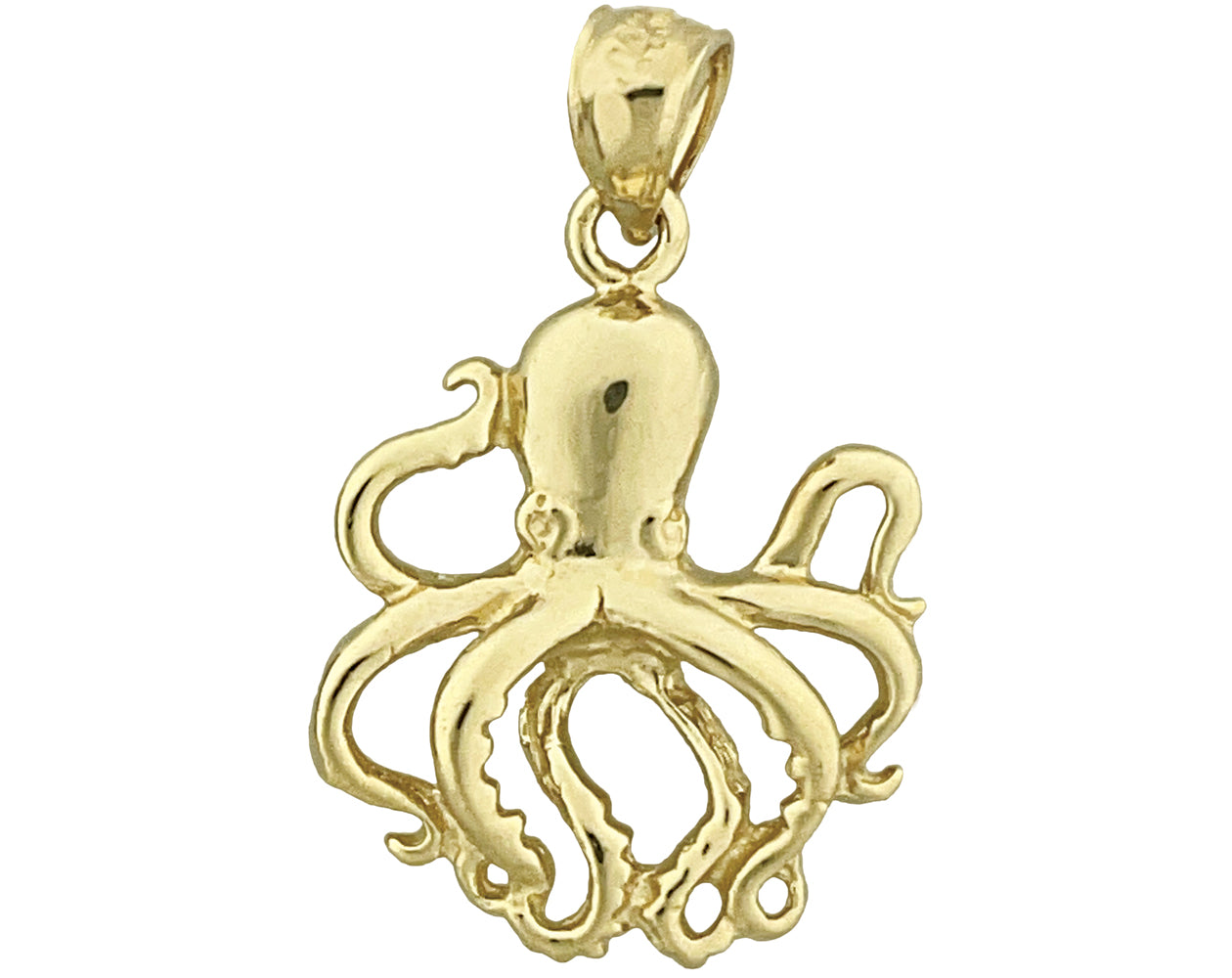 14K Gold 18MM Octopus Charm