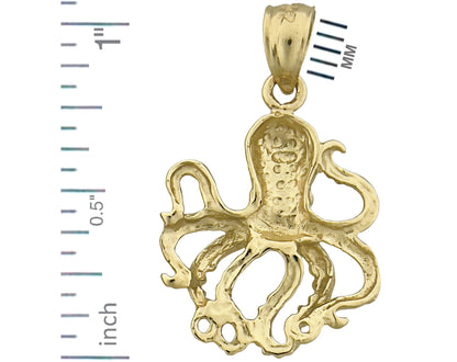 14K Gold 18MM Octopus Charm