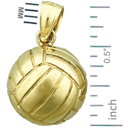 14K Gold 3D Volleyball Charm