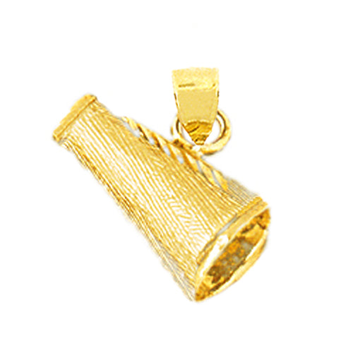 14K Gold 3D Megaphone Charm