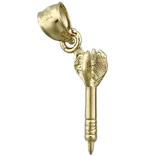 14K Gold 3D Dart Charm