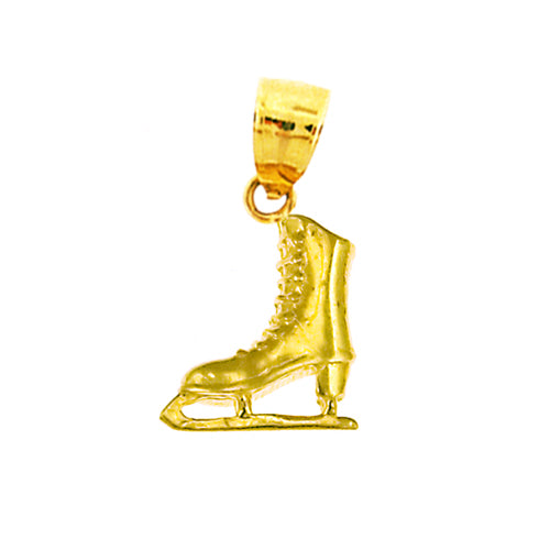 14K Gold 3D Ice Skate Charm