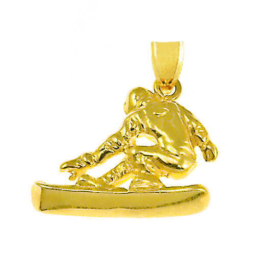 14K Gold Freestyle Snowboarding Charm