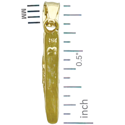 14K Gold 3D Snow Ski Board Charm