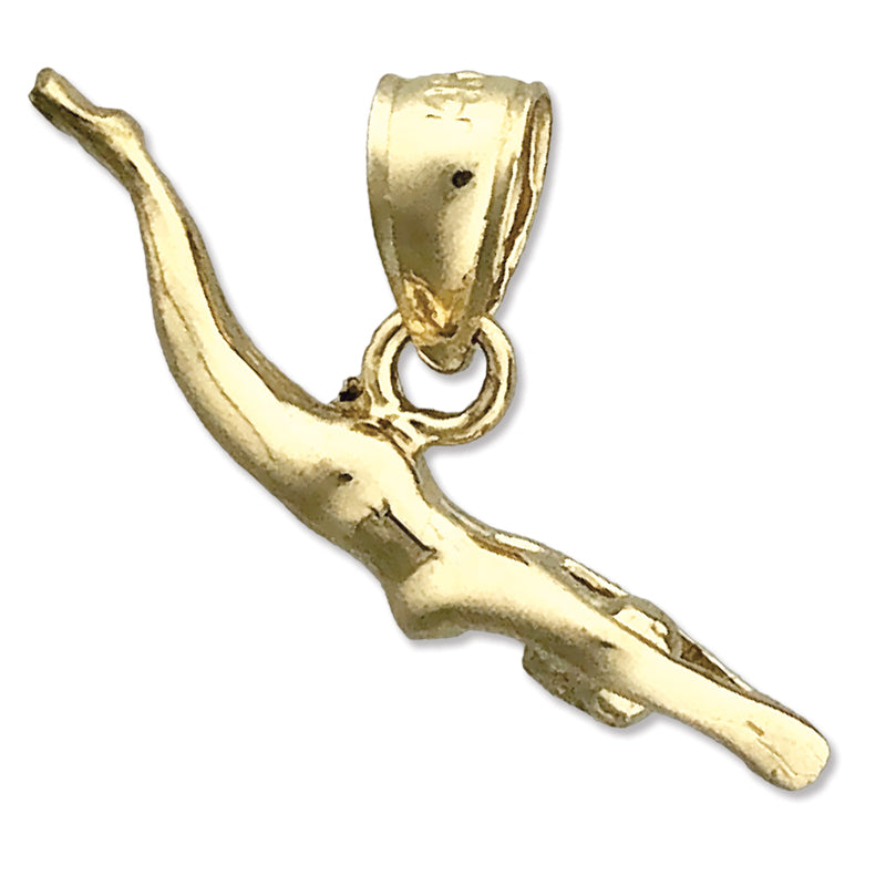 14K Gold 3D Swimmer Charm
