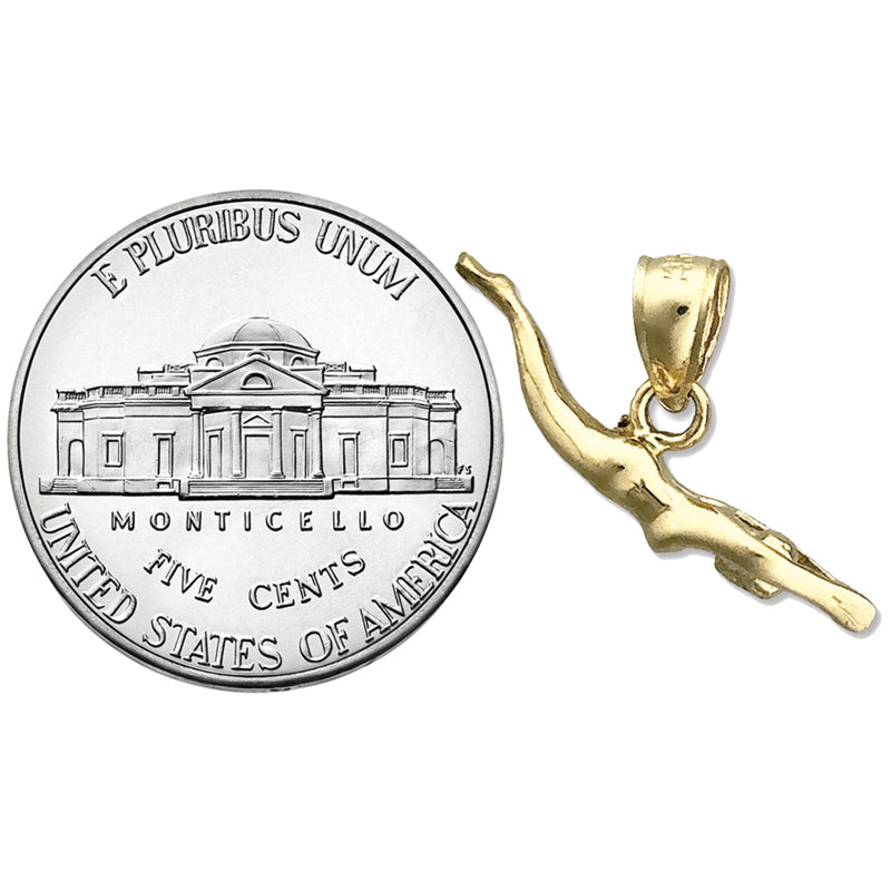 14K Gold 3D Swimmer Charm