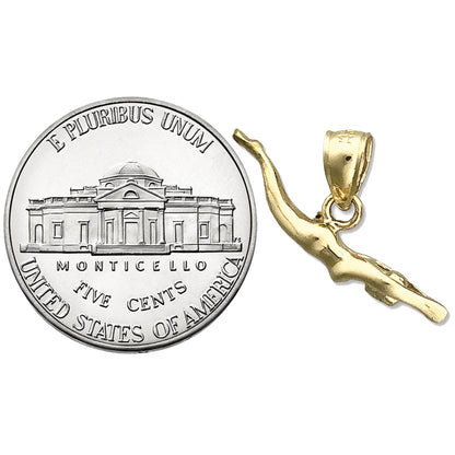 14K Gold 3D Swimmer Charm