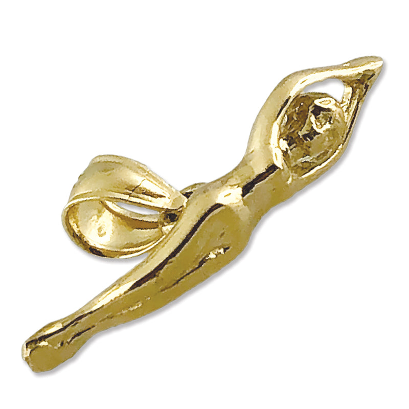 14K Gold 3D Swimmer Charm