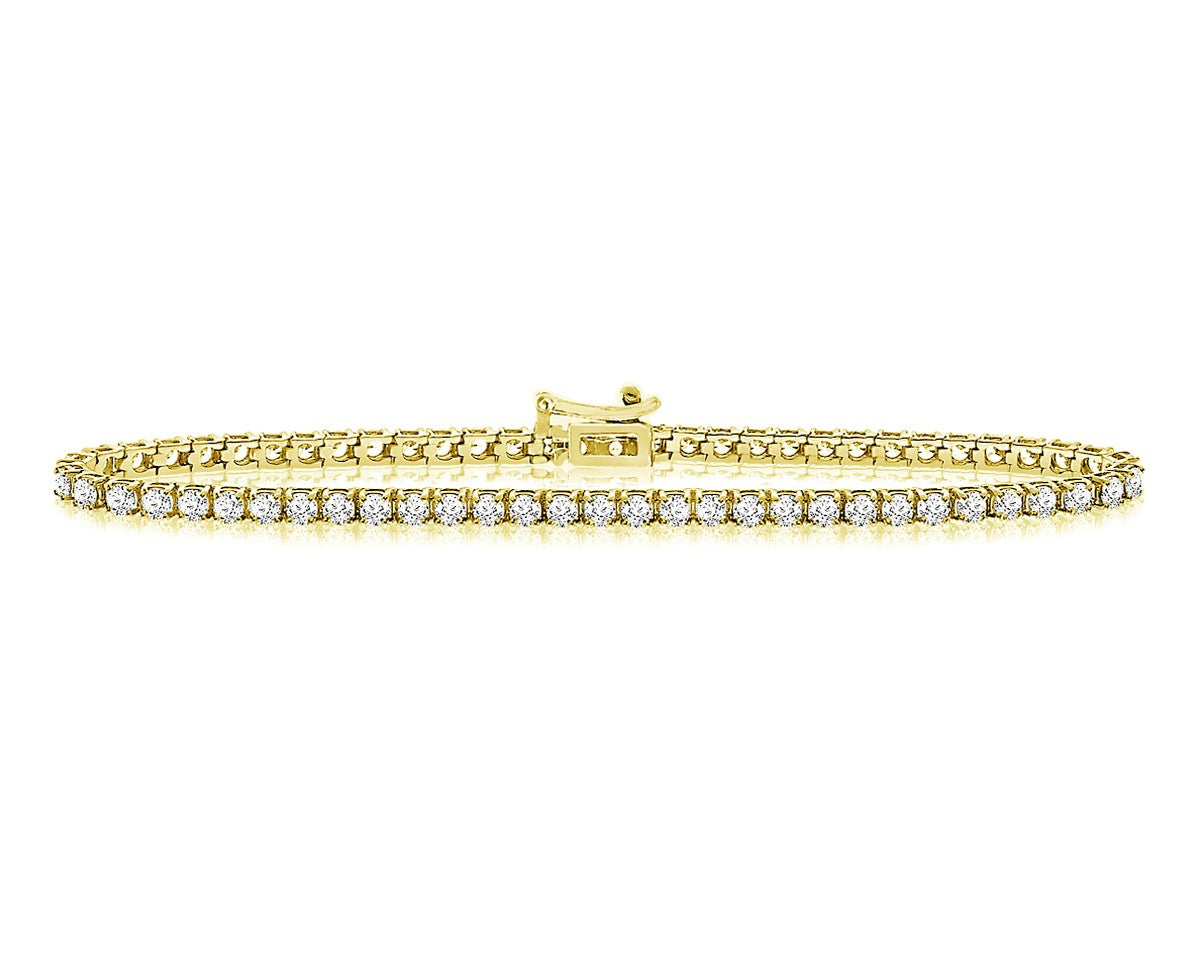 2 ct. tw. Four-Prong Natural Diamond Tennis Bracelet in 14k Yellow Gold