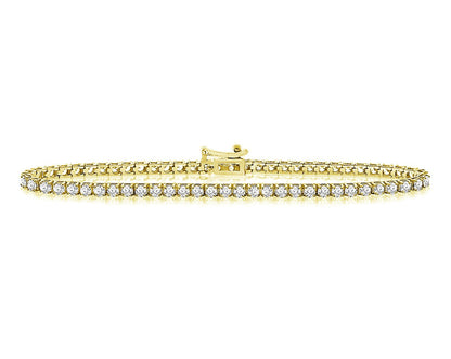 2 ct. tw. Four-Prong Natural Diamond Tennis Bracelet in 14k Yellow Gold