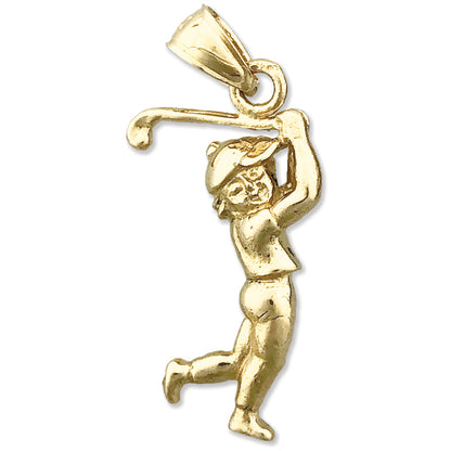 14K Gold 3D Golfer Charm