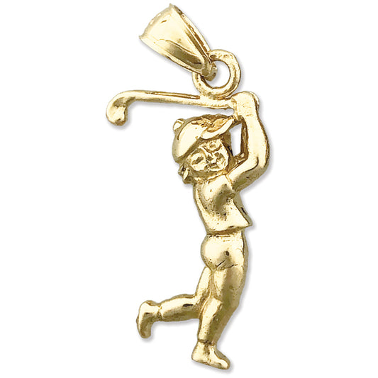 14K Gold 3D Golfer Charm