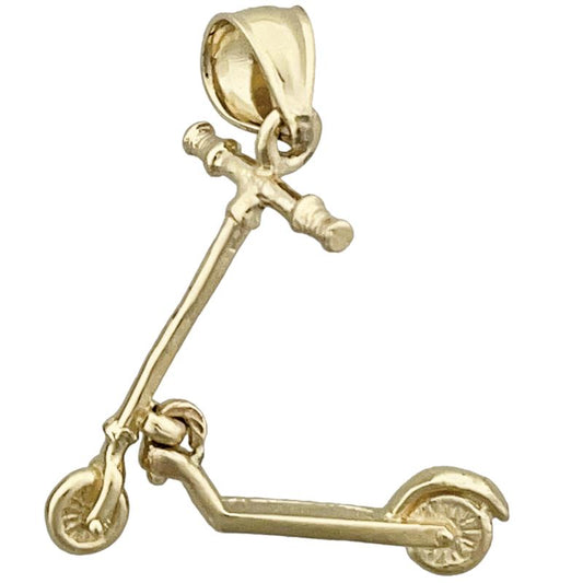 14K Gold 3D Scooter Moveable Charm