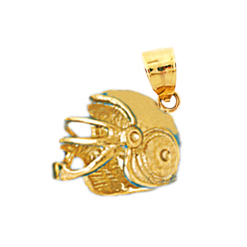 14K Gold 3D Football Helmet Charm