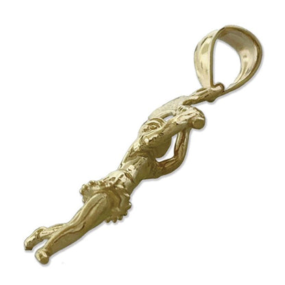 14K Gold 3D Female Tennis Player Charm