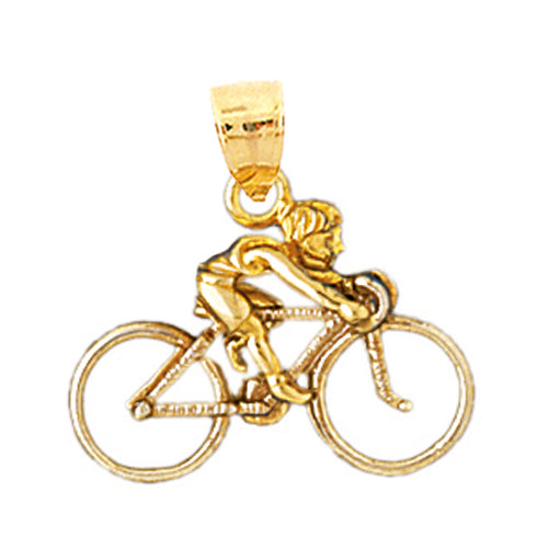 14K Gold 3D Bicycle Charm