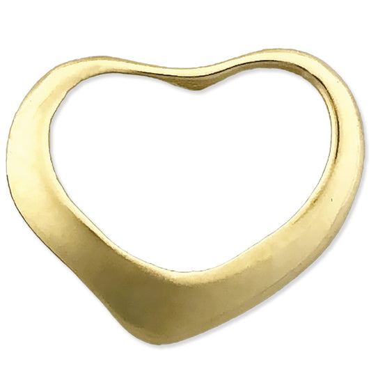14K Gold Floating Heart Charm Slide