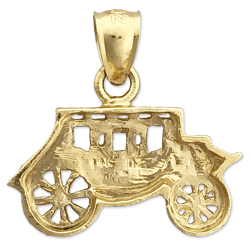 14K Gold Stagecoach Charm