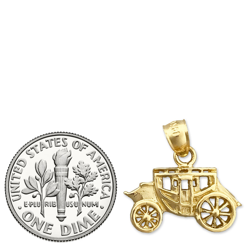 14K Gold Stagecoach Charm