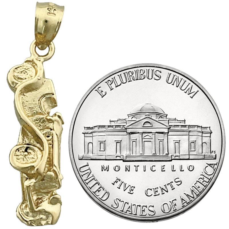 14K Gold Convertible Roadster Charm