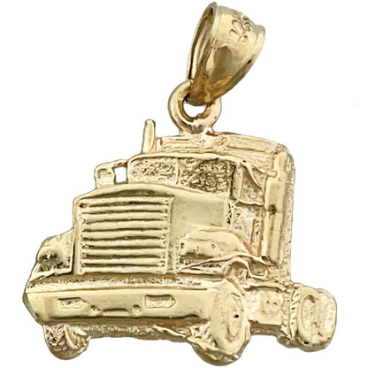 14K Gold 20MM Big Rig Truck Charm