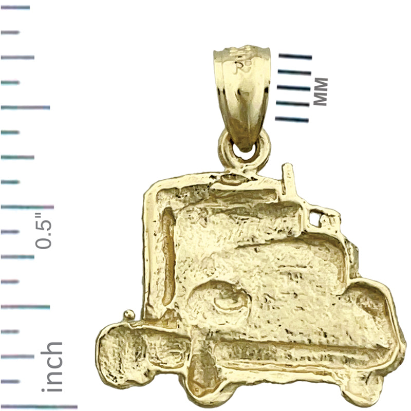 14K Gold 20MM Big Rig Truck Charm
