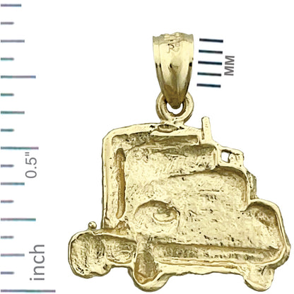 14K Gold 20MM Big Rig Truck Charm