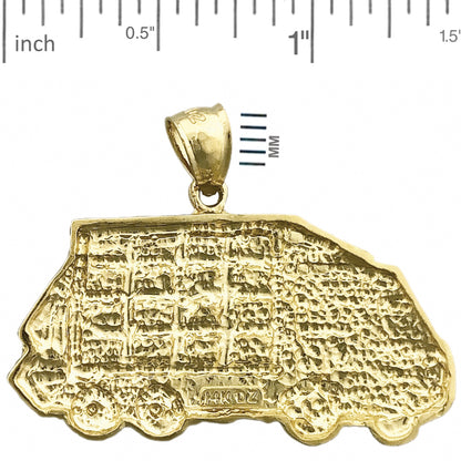 14K Gold Trash Dump Truck Pendant