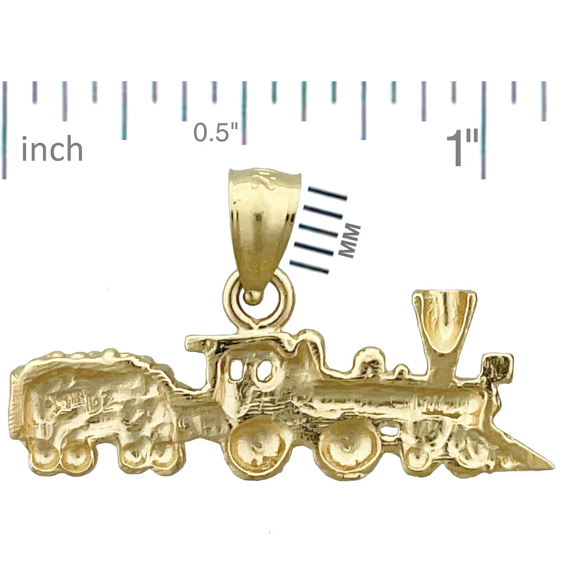 14K Gold Locomotive Train with Cargo Pendant