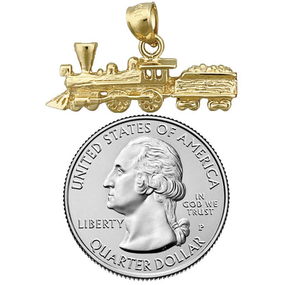 14K Gold Locomotive Train with Cargo Pendant
