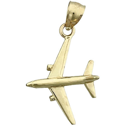 14K Gold Jetliner Airplane Charm