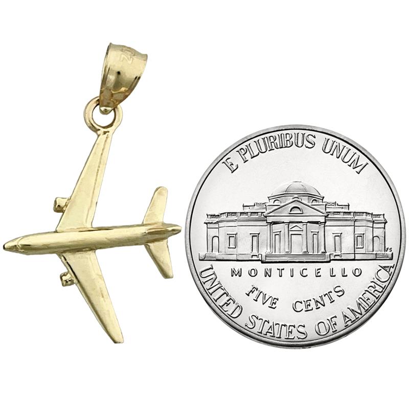 14K Gold Jetliner Airplane Charm