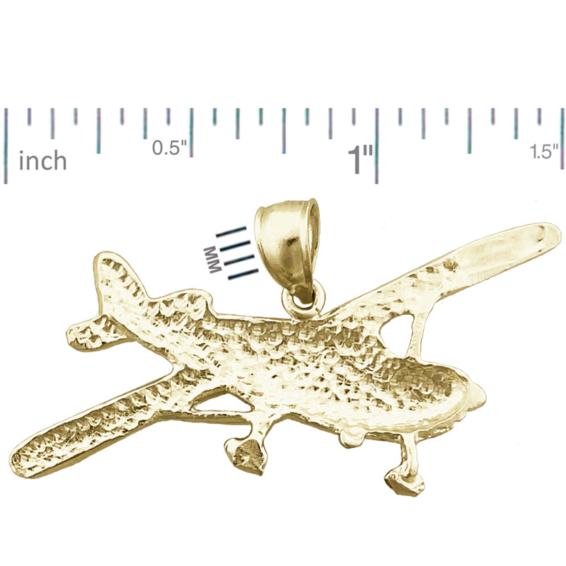 14K Gold Cessna Airplane Pendant