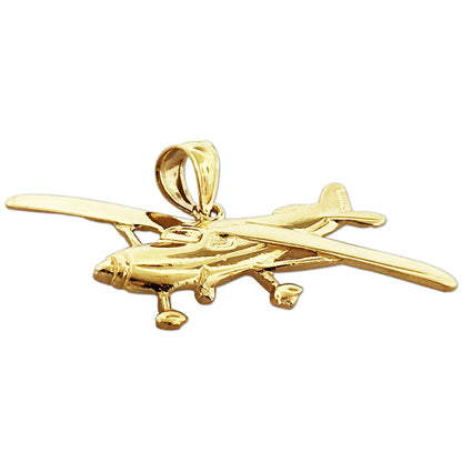 14K Gold Cessna Airplane Pendant