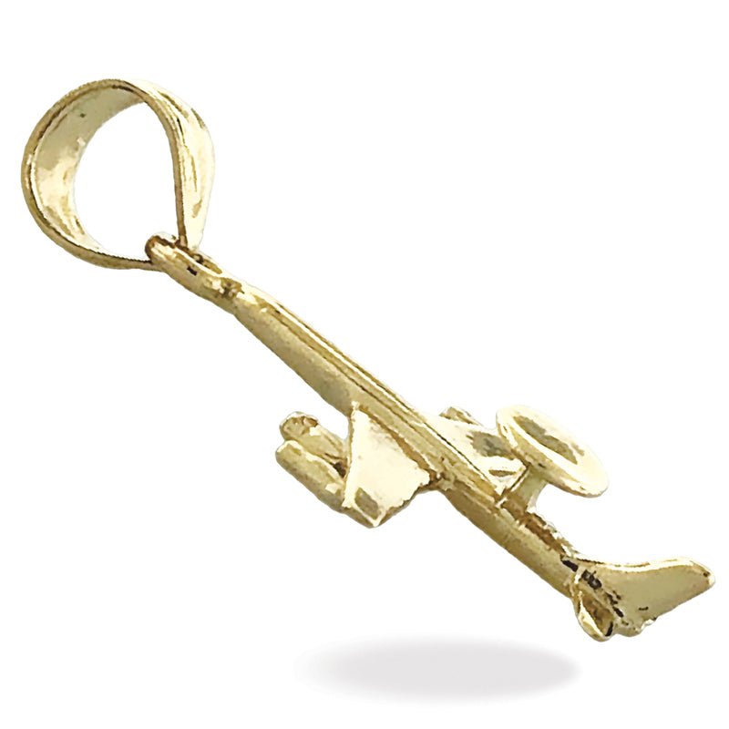 14K Gold 3 Dimensional E-3 Sentry (AWACS) Aircraft Charm