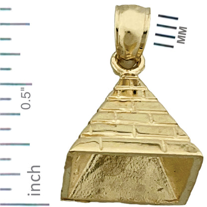 14K Gold 3D Egyptian Pyramid Charm