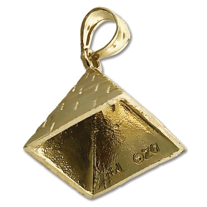 14K Gold 3D Egyptian Pyramid Charm